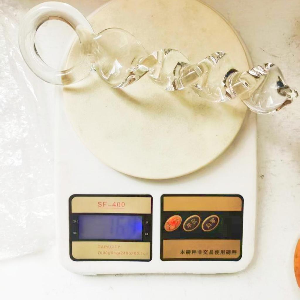 VaHppy Dildo mit Gewinde, rund, Buntglas, Sexspielzeug für Erwachsene, Analplugs, weibliche Masturbation, SM, BDSM, Gay, verdreht, 4 Farben, 160 g, 3,6 cm