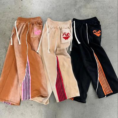 European and American Autumn and Winter High Street Hip-hop Trend Casual Contrasting Color Men's and Women's Drawstring Sports Pants