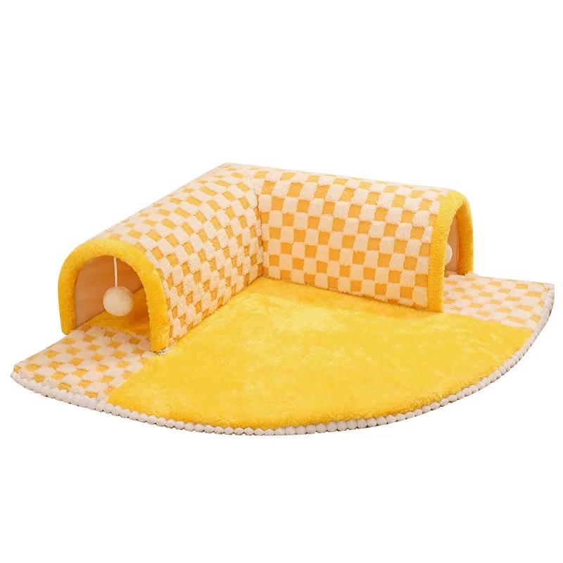 Katzenbett Kann Spielen Katzentunnel Hundehaus Bett Kätzchen Hund Korb Bett Süßes Katzenhaus Zuhause Matte Haustier Zwinger Produkte Cama Para Gatos