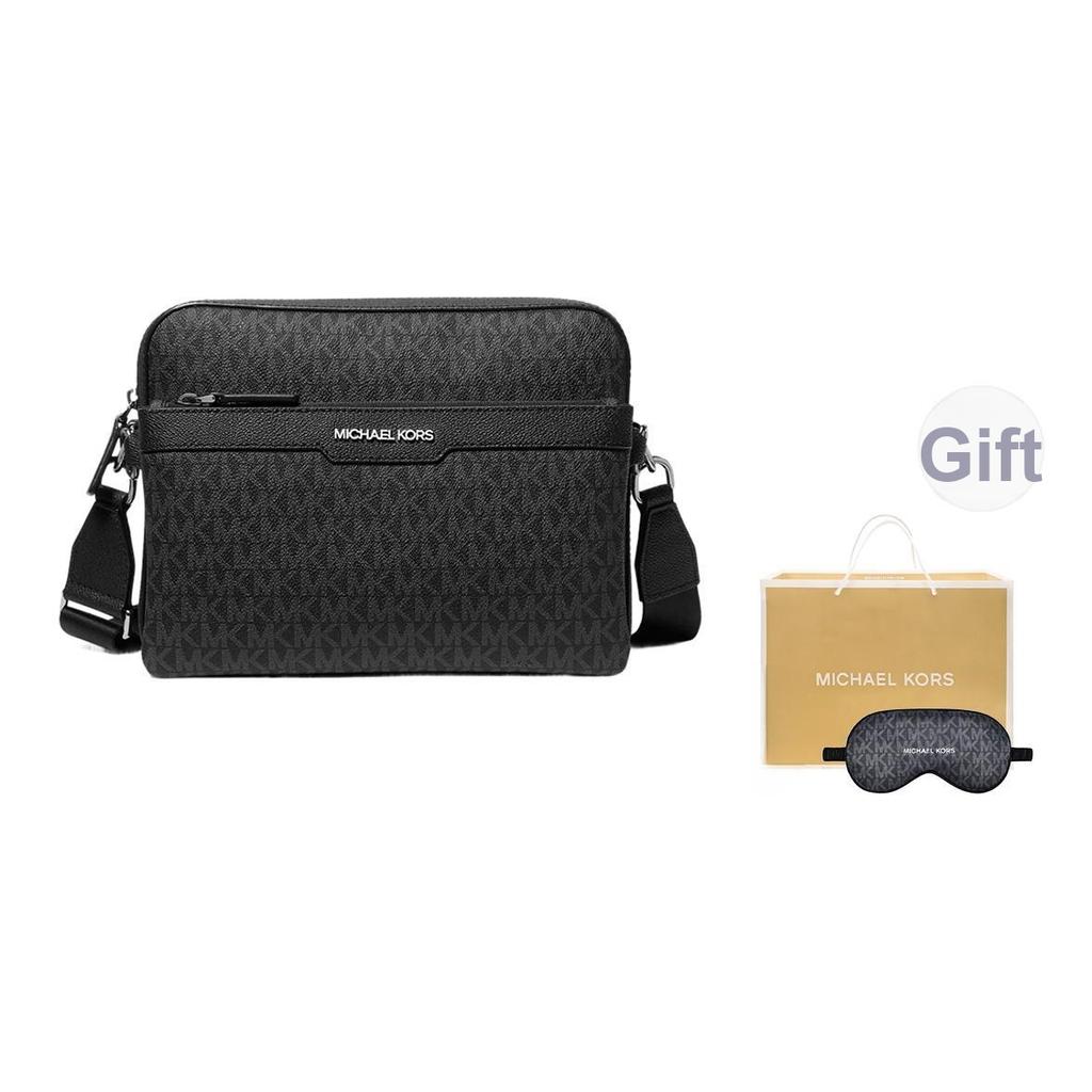 Michael Kors MK Cooper Logo Print Adjustable Shoulder Strap Crossbody Bag Men Crossbody Bag Black 37S5LCOC5B-BLACK