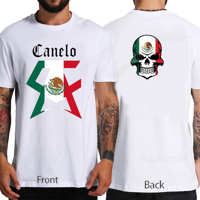 New Arrival  Classic Fashion Canelo Alvarez Boxinge Mexican Flag T-shirt  Casual  Short Sleeve O-neck Unisex Shirt Hot Product