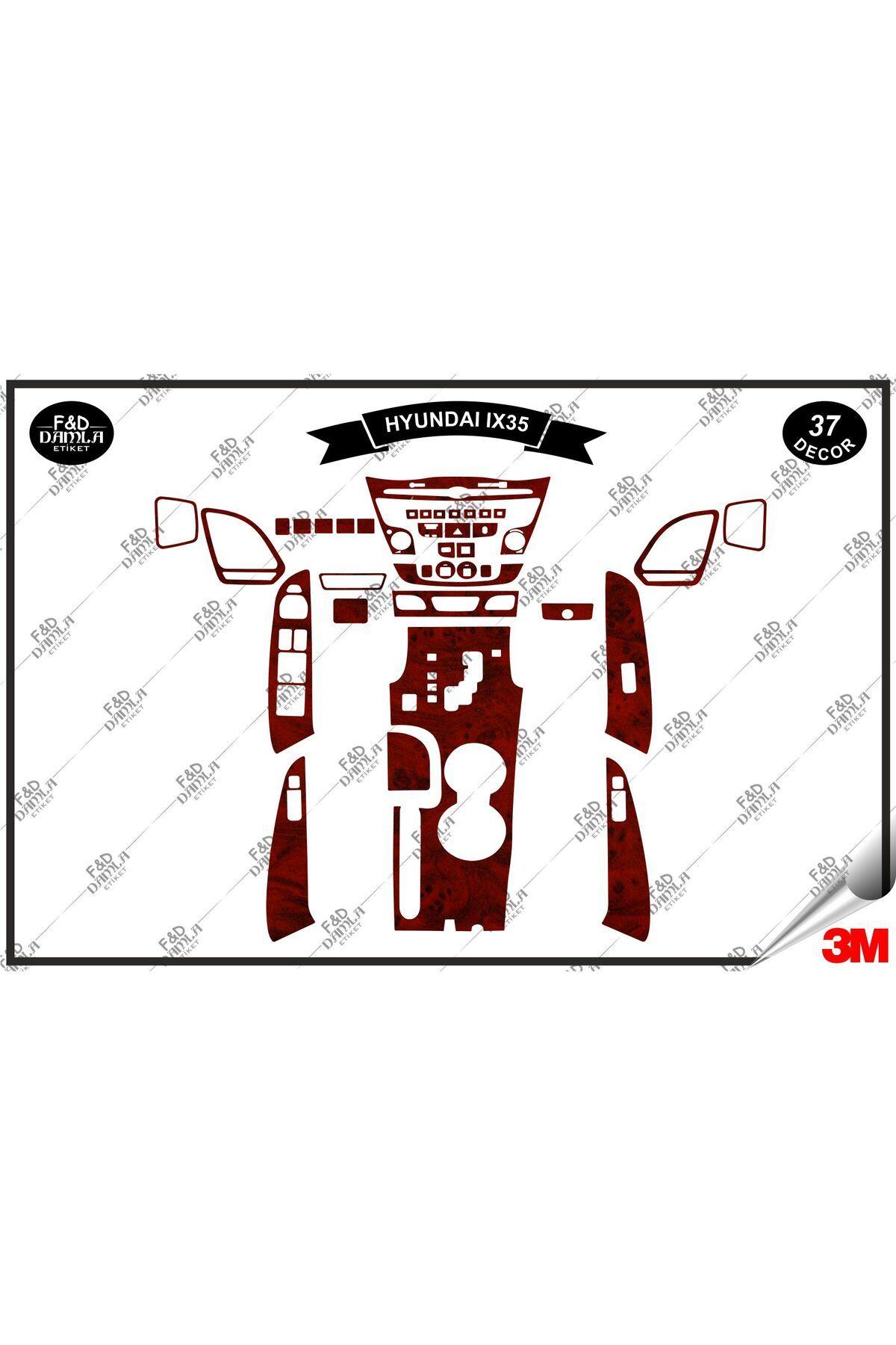 

Hyundai İX 35 Torpido Konsol Trim Göğüs Maun Kaplama Set 37 Parça Maun