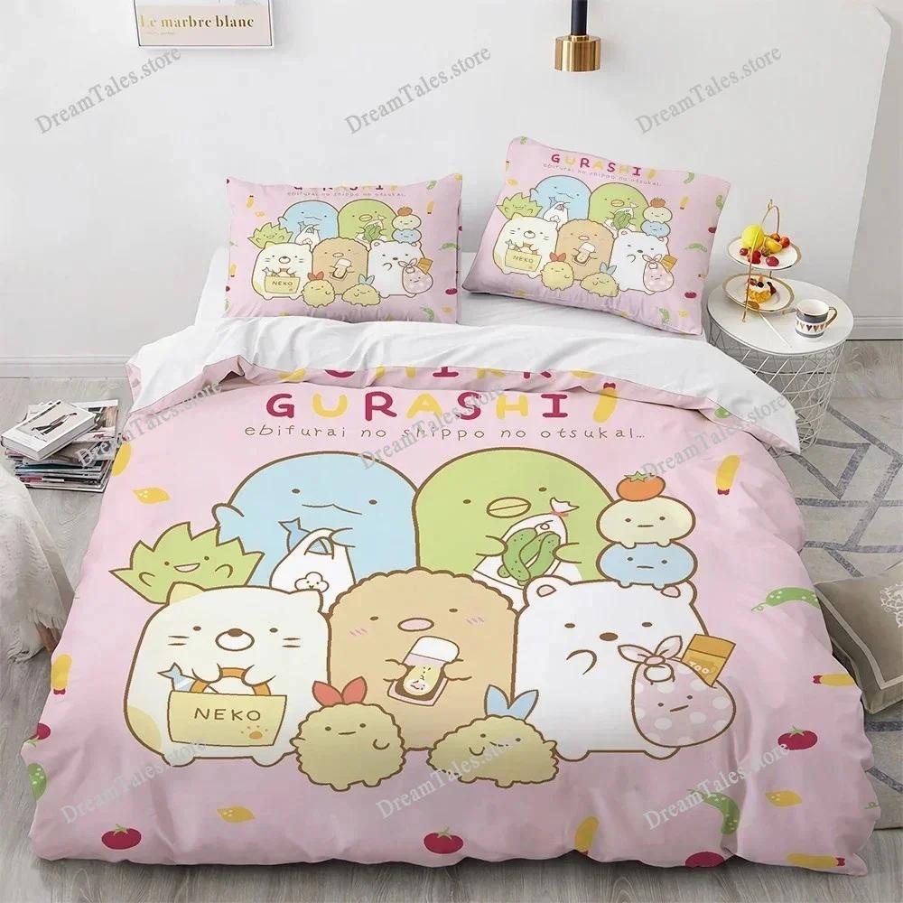 3D Printed Anime Sumikko Gurashi Bedding Set Duvet Cover Bedroom Comforter Single Twin King _Size Quilt Cover Home Textiles