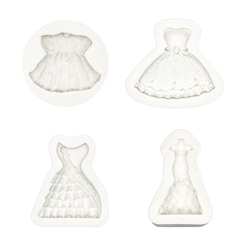 Moule Silicone Forme Mini Robe Gâteau Moule Légumes Bonbons Fudge Moule Chocolat Bloc de Glace Décorations Gâteau Dessert Français