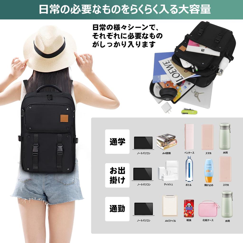 Backpack Set with Shoulder and 25L Fits Leather 17 Shoulder Strap Included [lovvento] Women's 2-Piece Pouch, 3-Way, Crossbody, Bag, Dual-Layer Design,