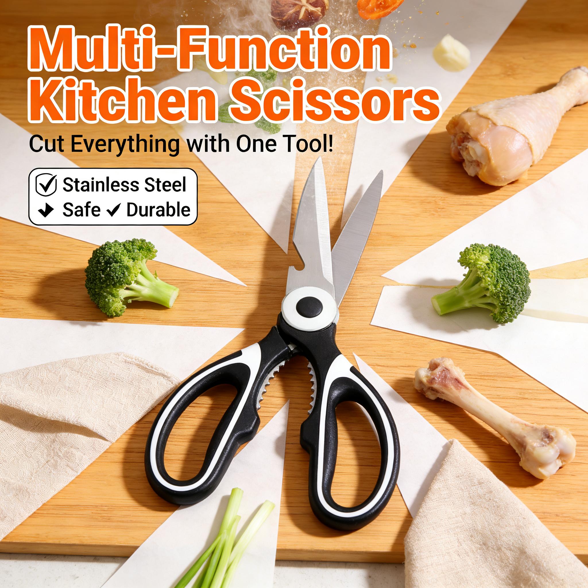 

All In One Multipurpose Kitchen Scissors Heavy Duty Sharp Ergonomic Shears for Cooking Craft Office Home Daily Use United States