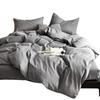 Four piece set of dormitory bed sheets, duvet covers, double-sided brushed duvet covers on a cotton bed, washed with water