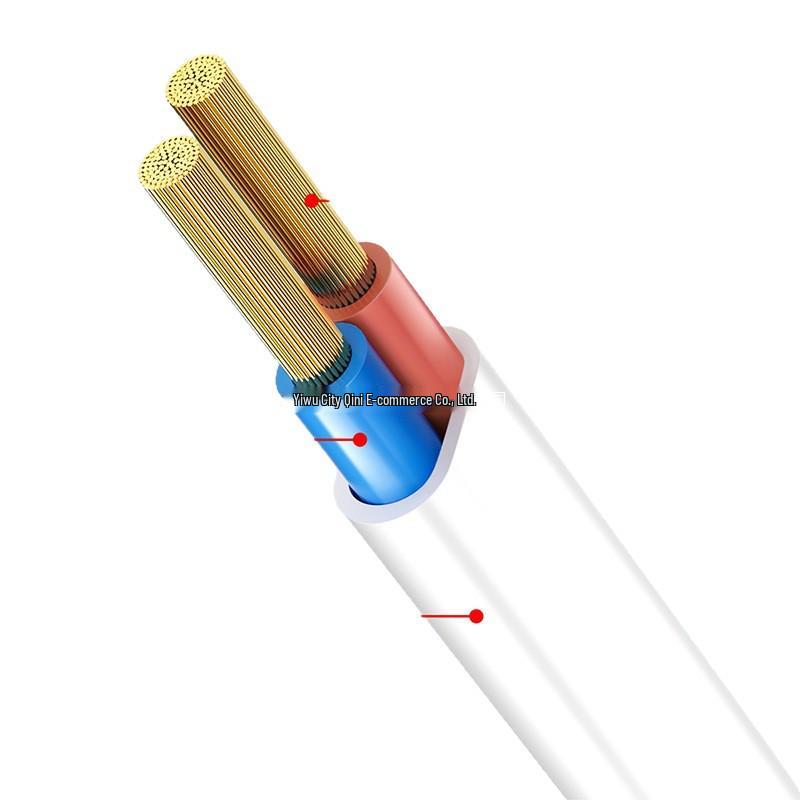 Waterproof Flexible Copper RVVB Power Cord, Double-Core Sheathed Cable, 2-Core, 0.75/1/1.5/2.5/4 Sqmm