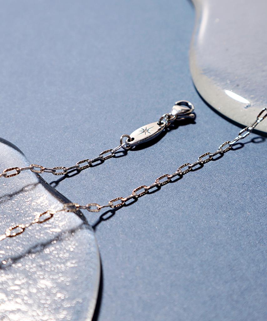 Polalita Star Tag Cutting Chain Silver Anklet (Plt-Ak-015_Sv)