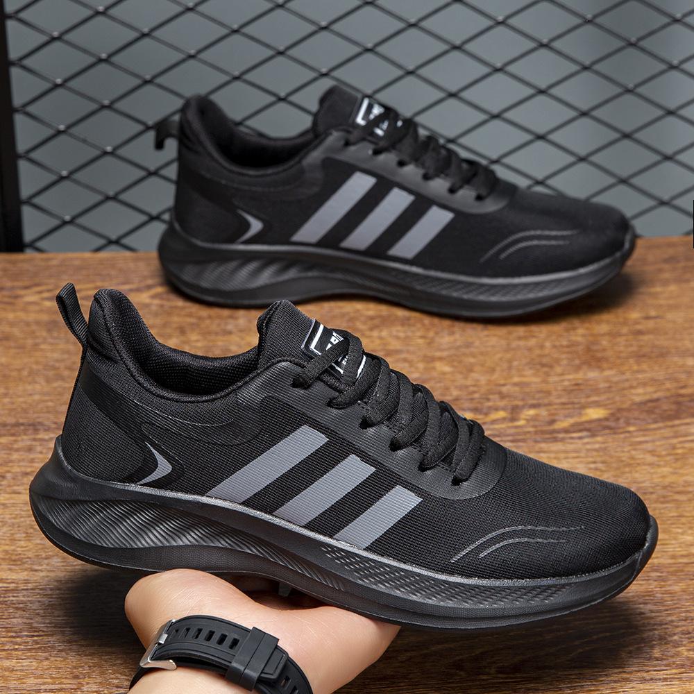 Men's and Women's Same Mesh Breathable Sneakers Classic Three-bar Lightweight Running Sneakers Fashion Versatile Student Shoes