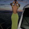Dámske vestidos Club Party šaty bez rukávov dlhé tielko Elegantné sexy maxi šaty s prekrytým chrbtom