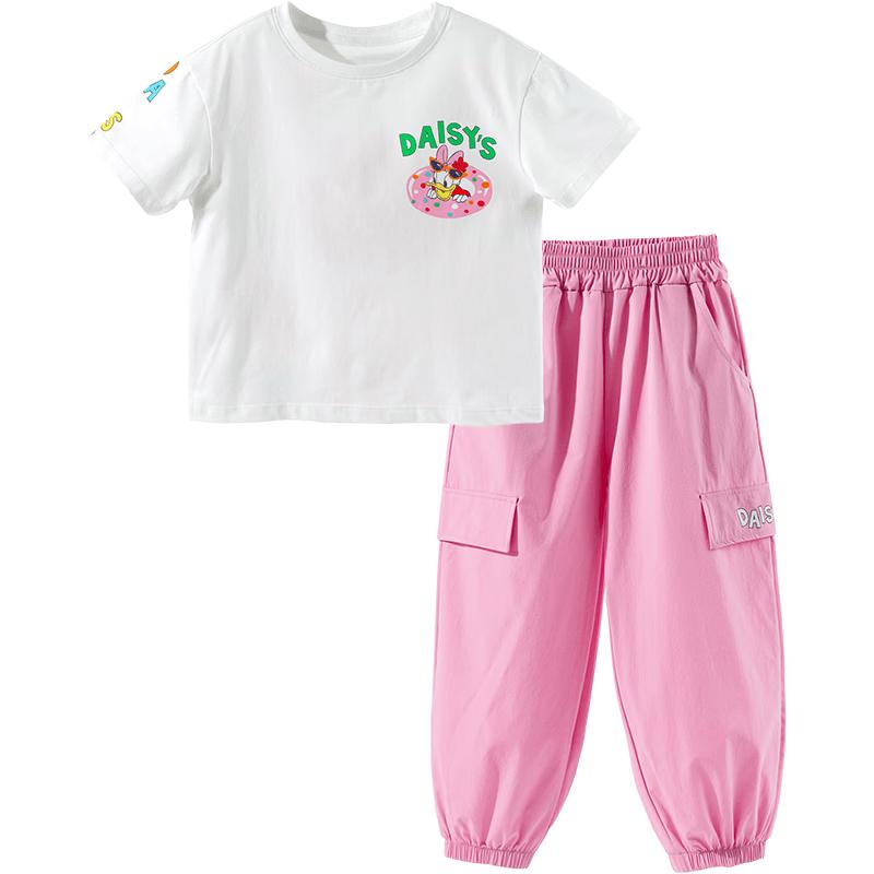 Disney Girls Daisy Print Cool-Feel T-Shirt & Anti-Mosquito Pants Set 120/60