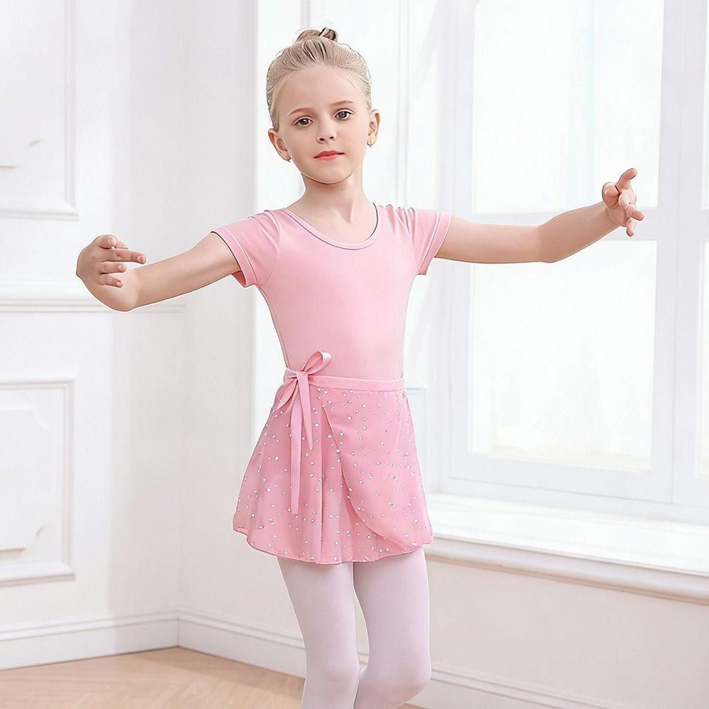 Cotton Gymnastics Leotards Short Sleeve Ballet Bodysuits Fashion Ballet Dress  Children