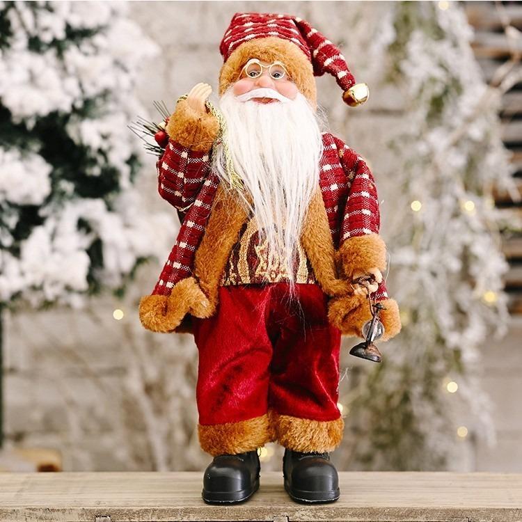 2025 Giant 30cm Christmas Santa Claus Plush Doll Decoration Navidad Party Decor Outdoor Garden Home Xmas Ornaments New Year Gift