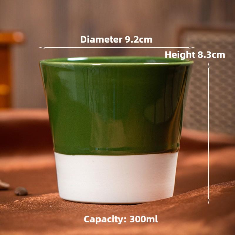 Arabic Coffee Art Ceramic Mug - Handcrafted Middle Eastern Espresso Cup with Color Glaze, Personal Drinking Gift Set