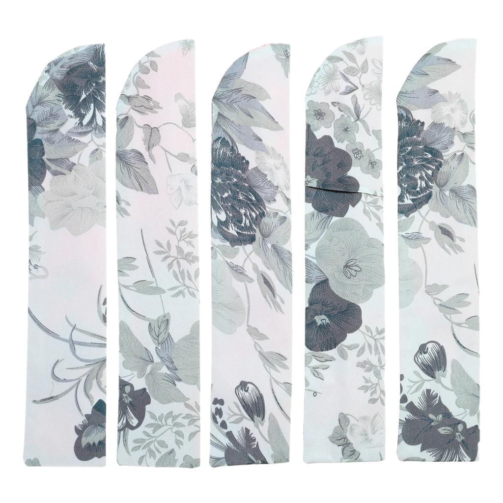 Set of 5 Vintage Handhelds Fan Carrying Bag Folding Fan Storage Pouch Chinese Hand Fan Sleeve Flower Silk Pocket Gift