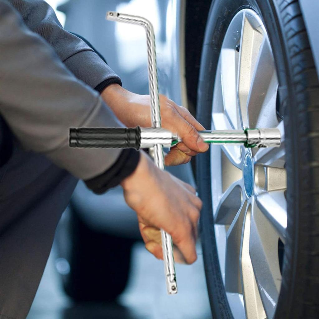 Tire Wrench 4 Way Wheel Lug Socket Extended Tire Wrench For Motorcycles Car SUV RV Truck Automotive Roadside Garage Workshop