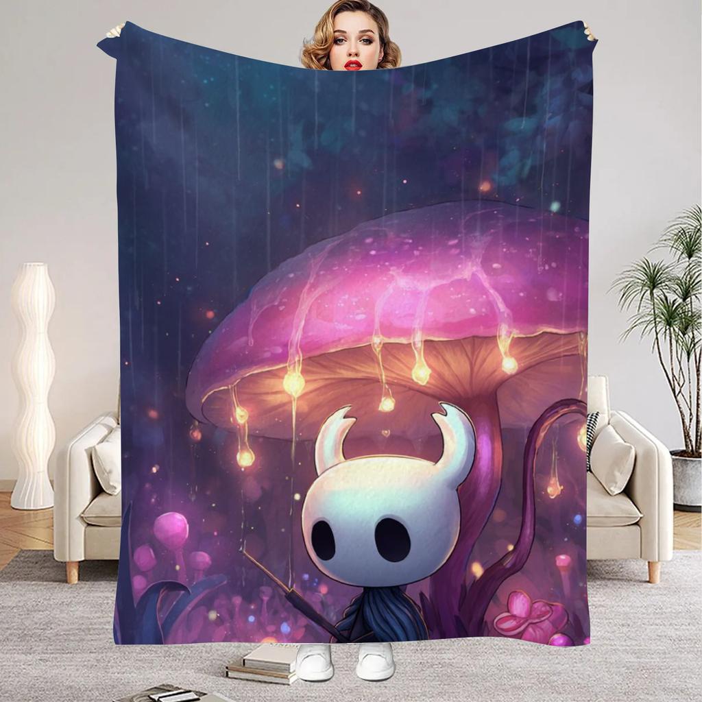 Hollow Knight Blanket Cartoon Game Printed Flannel Blanket for Home Living Room Bedroom Decor New Year Christmas Gift for Fans
