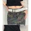 Y2K White PU Belt With Rhinestone Embellishment Jeans Or Casual Pants Alloy Pin Buckle 3.8cm Wide 100cm Length