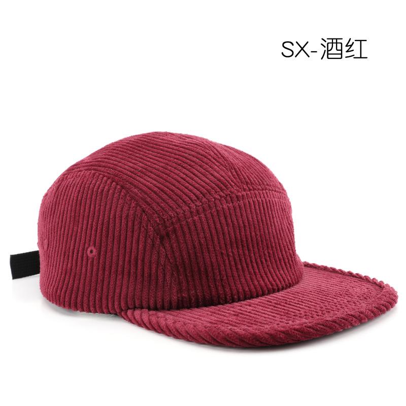 Hat Men's Retro Solid Color Light Board Corduroy Cap Outdoor Women's Travel Sunshade Warm Baseball Cap