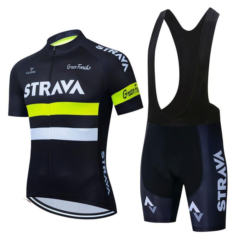 Mens Cycling Jersey Bib Shorts Set Quick-Dry Outdoor Bike Riding Sportswear