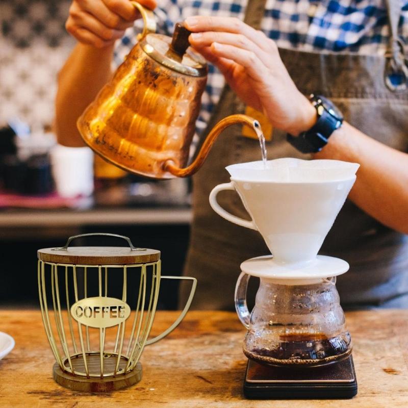 Metal Wire Coffee Storage Rack Convenient Coffee Pods Basket Decorations for Kitchen Countertop Espressos Pods Stand