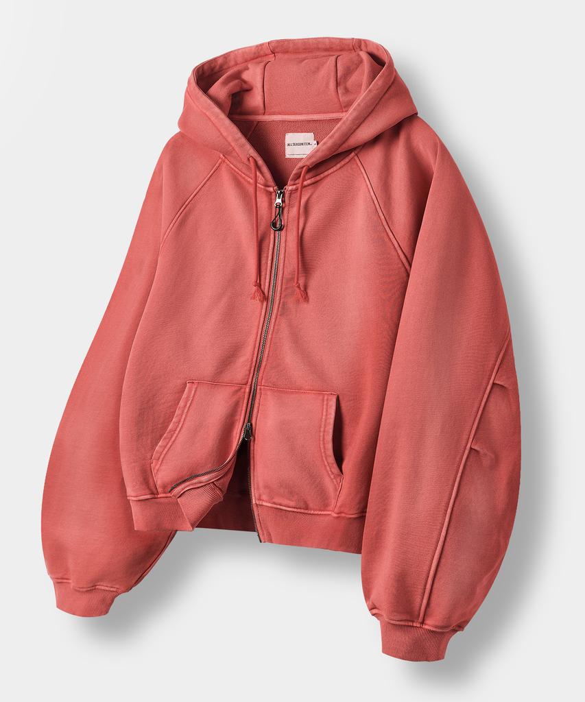 Dimitri Black Asi Four Seasons Essentials Zip-Up Hoodie_Crop Pigment Red