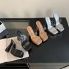 15Cm Super High Heel Thick Heel Waterproof Table Square Head with Transparent High Heel Cool Slippers Nightclub Sexy Foreign Trade Shoes Tide