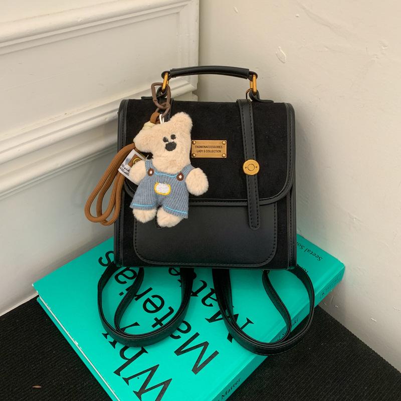 Niche retro contrasting color backpack for women s new casual high-value commuter travel small backpack for women