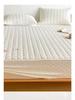 Soybean Fiber Waffle Jacquard Quilted Mattress Protector - Solid Color Bed Cover