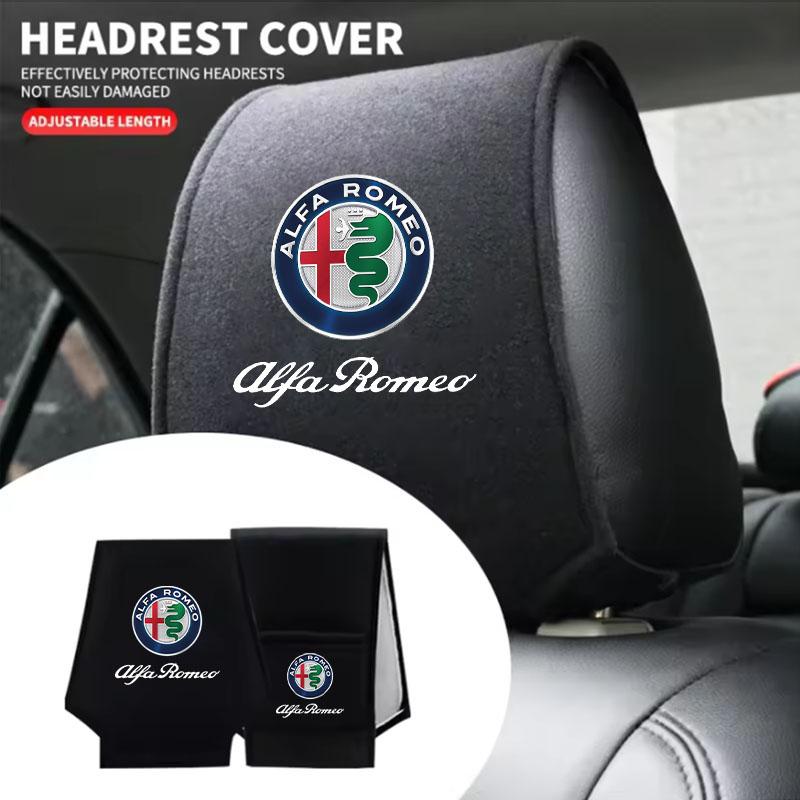 DCBLH1 Car Seat Headrest Cover Pillow Case Cushion Neck Cover For Alfa Romeo STELVIO Giulia 159 Giulietta 147 Mito 156 MTO Sportiva Car