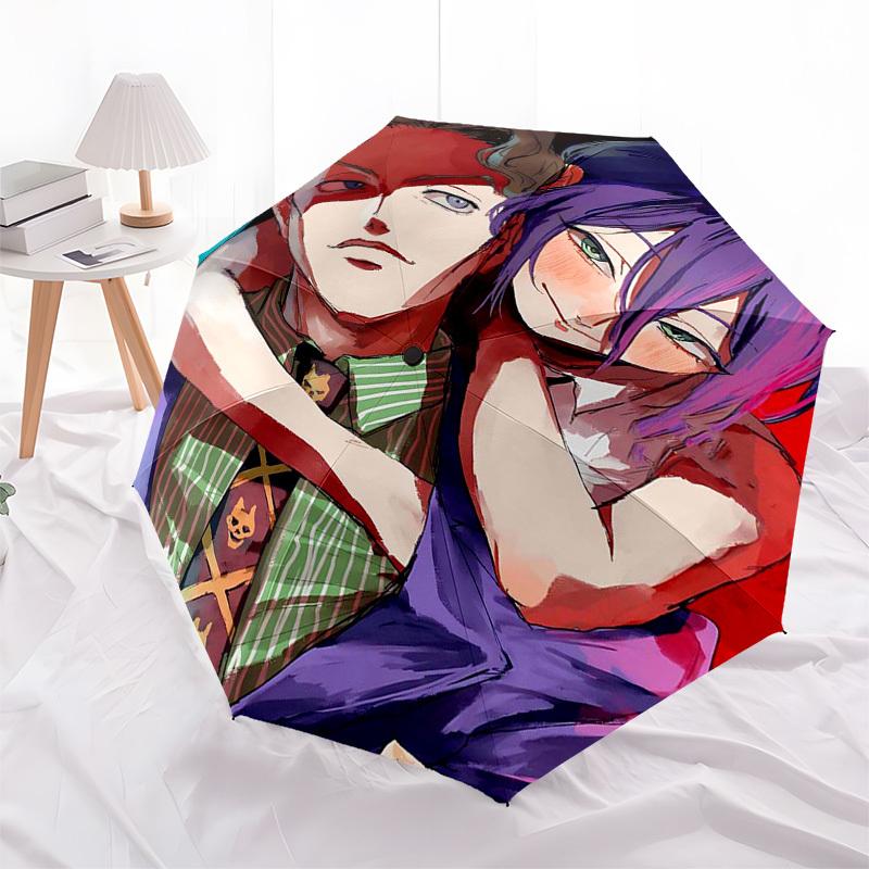 1pc Outdoor Umbrella with Anime Characters, Automatic Opening/Closing, Portable 3-Fold Design, 8-Rib Iron Frame - Perfect Gift for Fans, Traveler