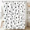 Bathroom Decor Black White Shower Curtain with Cute Circle Pattern for Home Decoration Modern Design Waterproof Fabric Size 180x