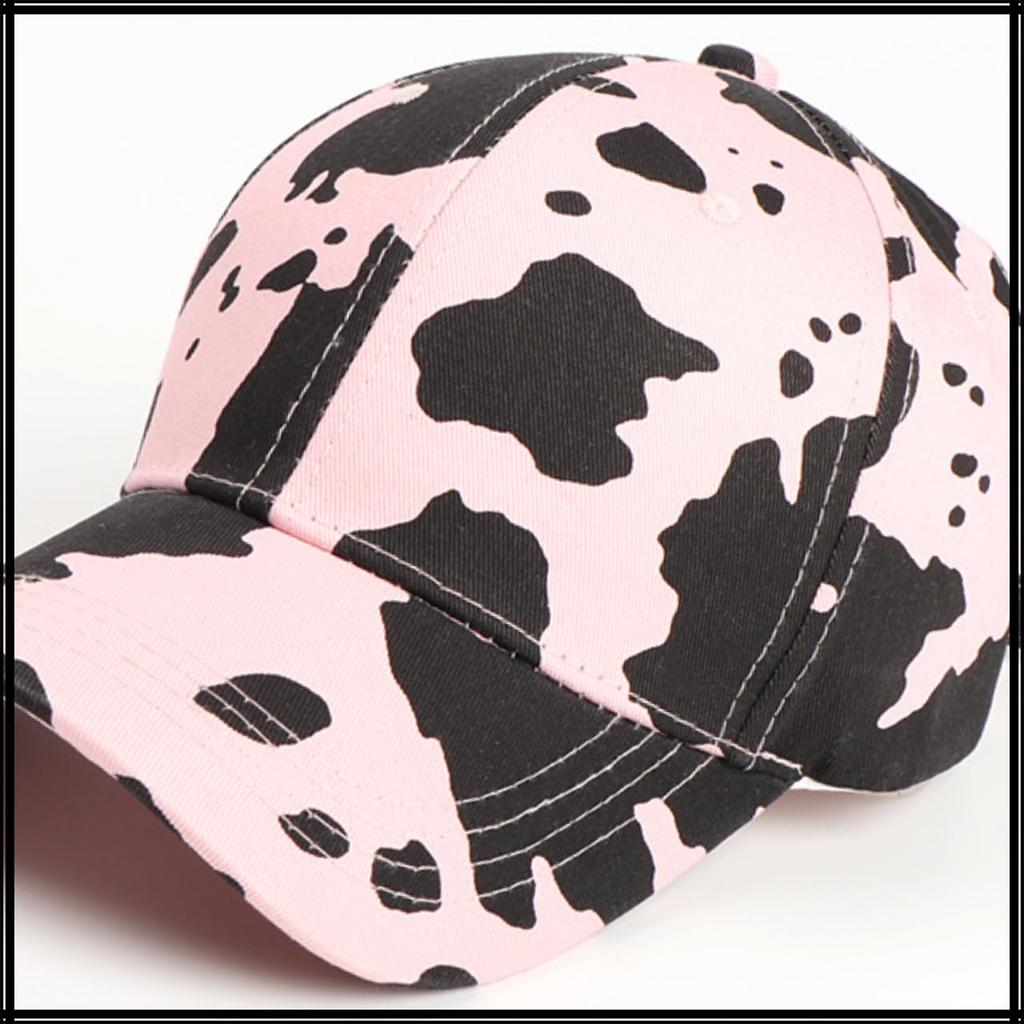 Hat Cap Cow Pattern Cool Sports Casual Animal Men Women CZ506 [White Fang] (Coffee)