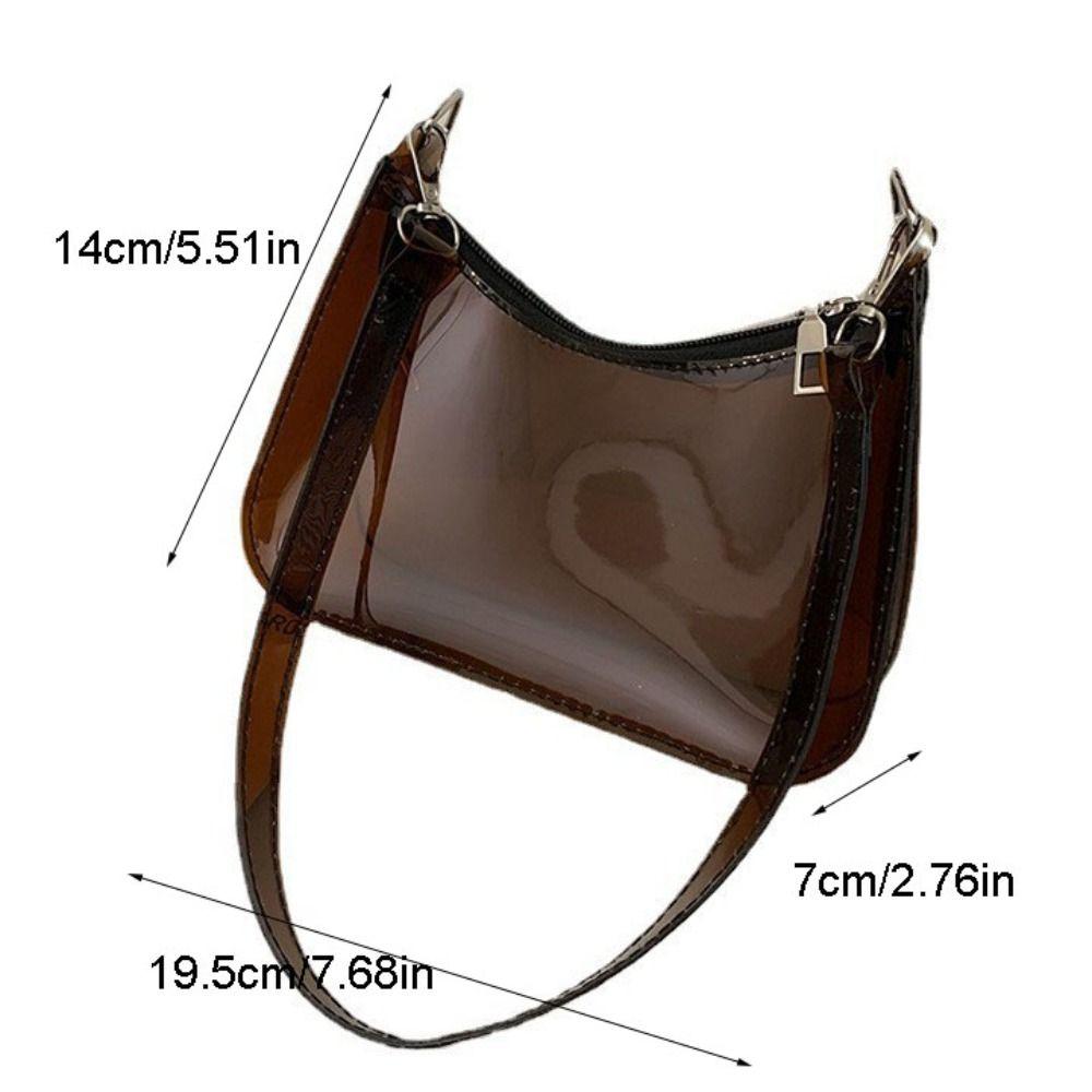 Jelly Color Crossbody Bag Clear Handbag PVC Transparent Shoulder Bag Water-Sprinkling Festival