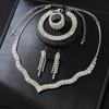 Delicate Claw Chain Necklace Earrings Bracelet Three-Piece Set Rhinestone Clavicle Chain Dinner Accessories Women'S Suit
