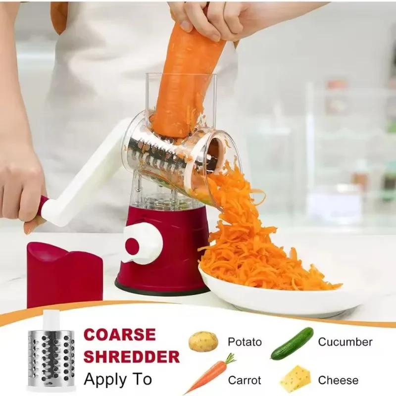 Kitchen Tools Manual Food Grater Potato Peeler Carrot Grater Shredder Dicer Veggie Chopper Rotary Vegetable Cutter Fruit Slicer