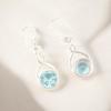 Natural Sky Blue Topaz Gemstone 925 Solid Silver Jewelry Ear Wire Earring 1.68" CE-15-7