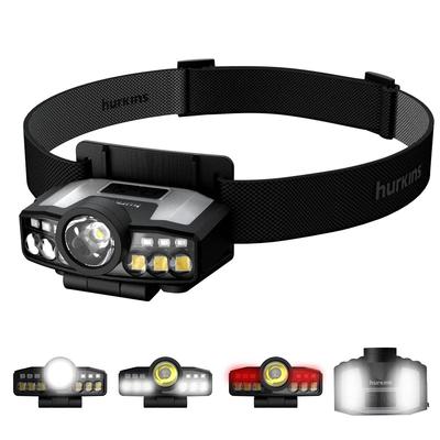 Latarka czołowa Cap Light Clip Harkins szerokokątna 480 lumenów akumulatorowa wodoodporna przemysłowa i Ocap, 120° LED. Kemping, łowiectwo, biegacze, piesze wędrówki, wypoczynek na świeżym powietrzu,