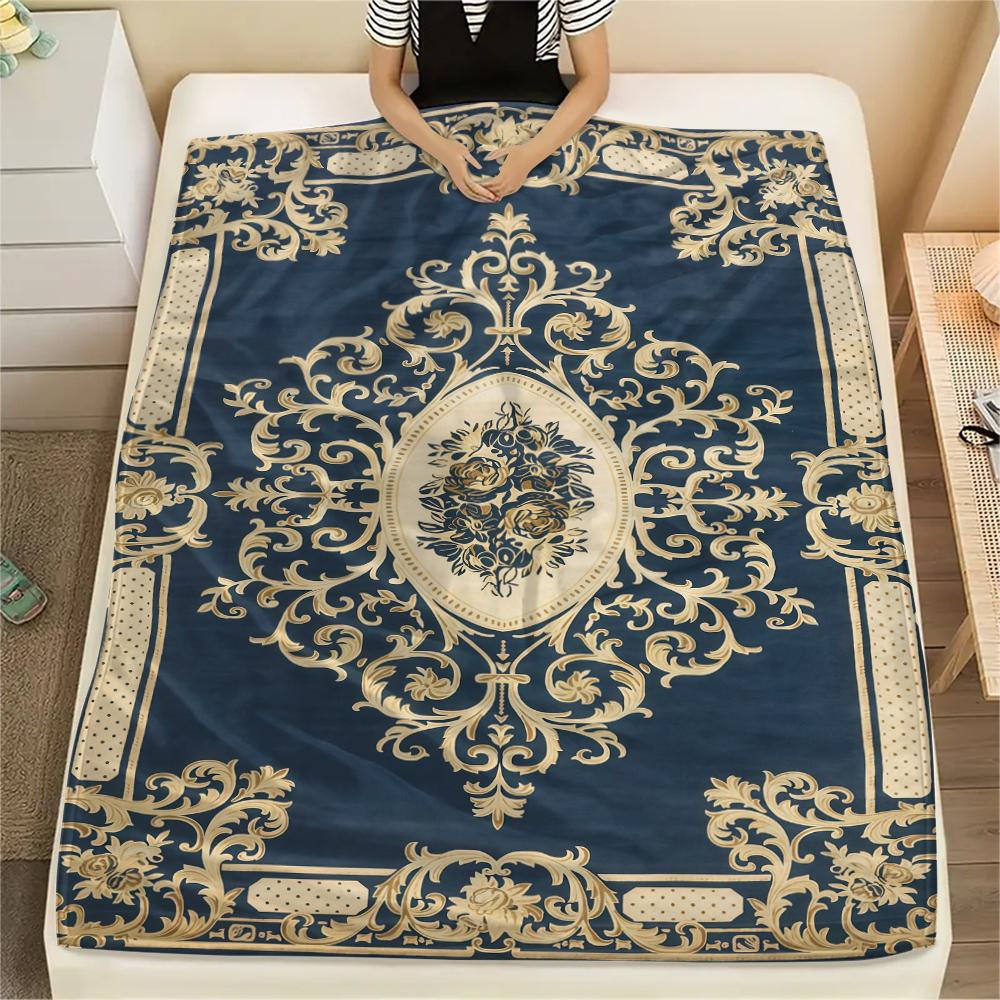 

1PC Muslim Print Flannel Blanket, High quality All Seasons, Home Decor, Warmth and Comfort, Perfect for Christmas Gifts 80cm x 120cm