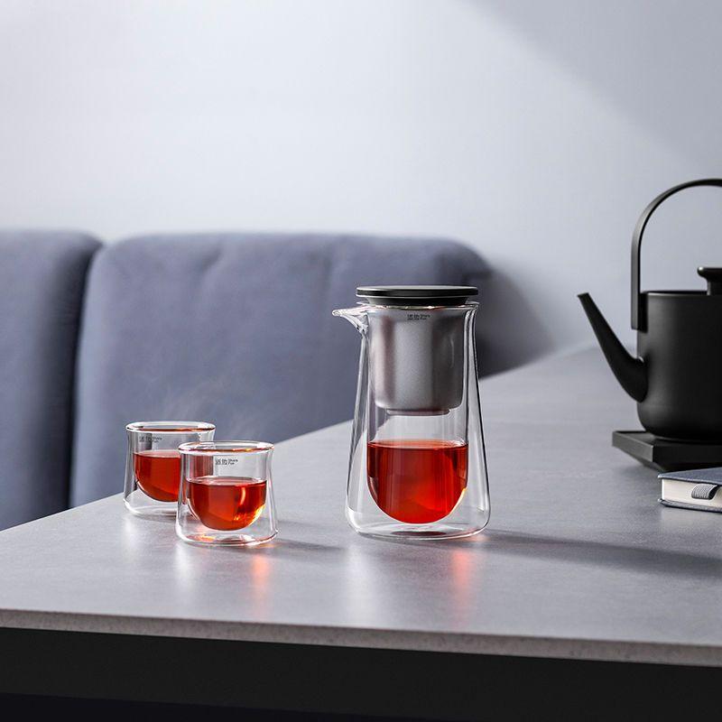 High-end Glass Teapot One-button Filtration Tea Pot Heat-resistant Anti-scald Tea Brewer Magnetic Tea Water Separation Cup