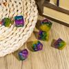 Cusdie Multi-color DND Dice Resin Glitter D4-D20 Polyhedral Dice Set for Dungeons and Dragons Tabletop Role Playing Board Game