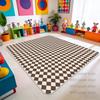Modern Plaid Rounded Corner Living Room Rug Decoration Home Children Room Plush Large Carpets Bedroom Bathroom Fashion Block Mat