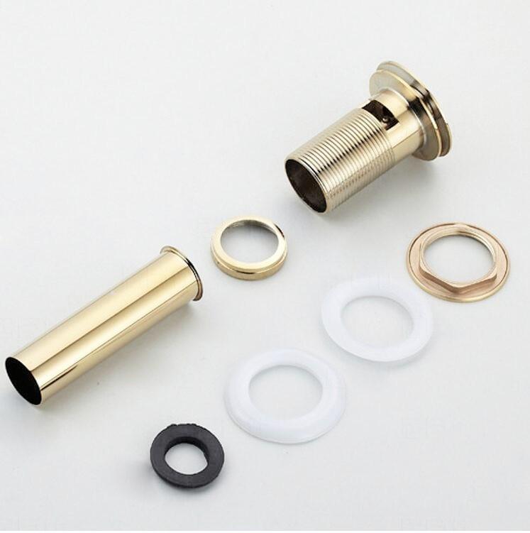 Bathroom Vessel Basin Vanity Sink Brushed Gold Pop-Up Brass Basin Drain