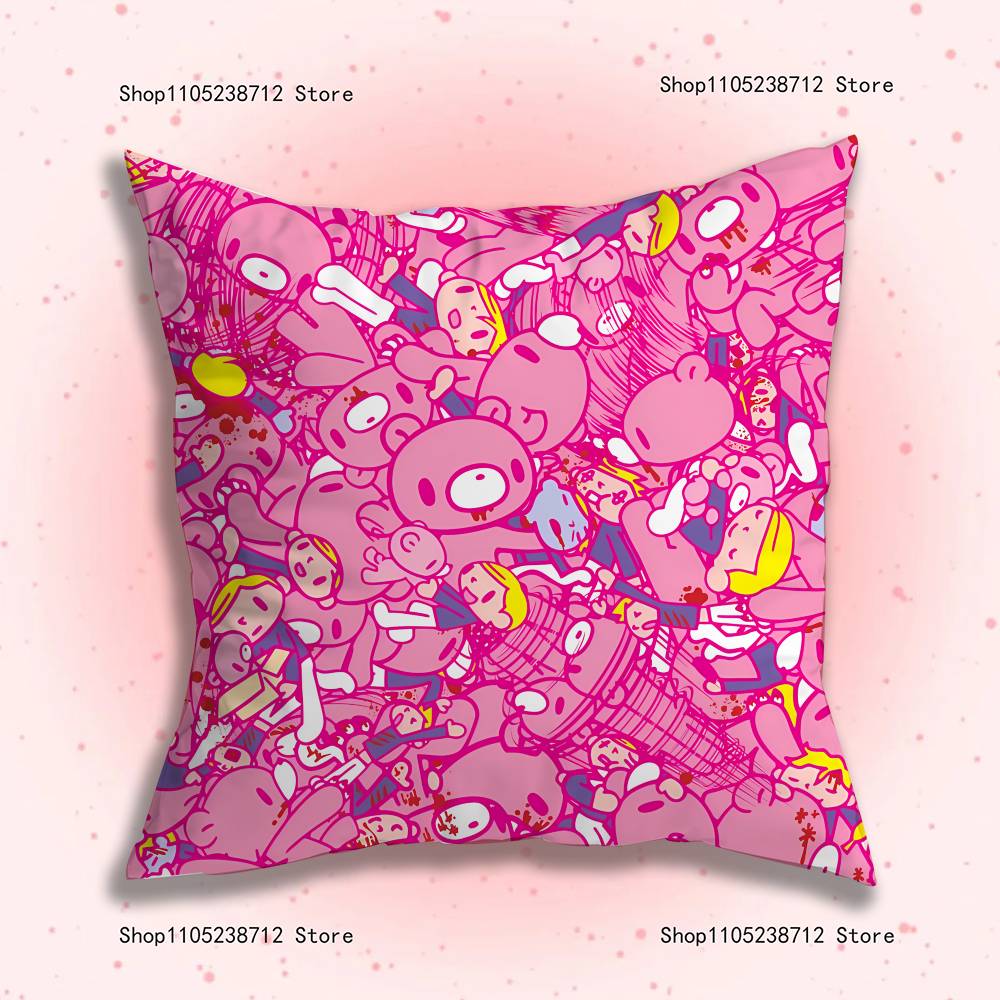 Cartoon G-Gloomy Bear Pillow Covers Cartoon Sofa Decorative Home Double-Sided Printing Short Plush Cute Cushion Cover