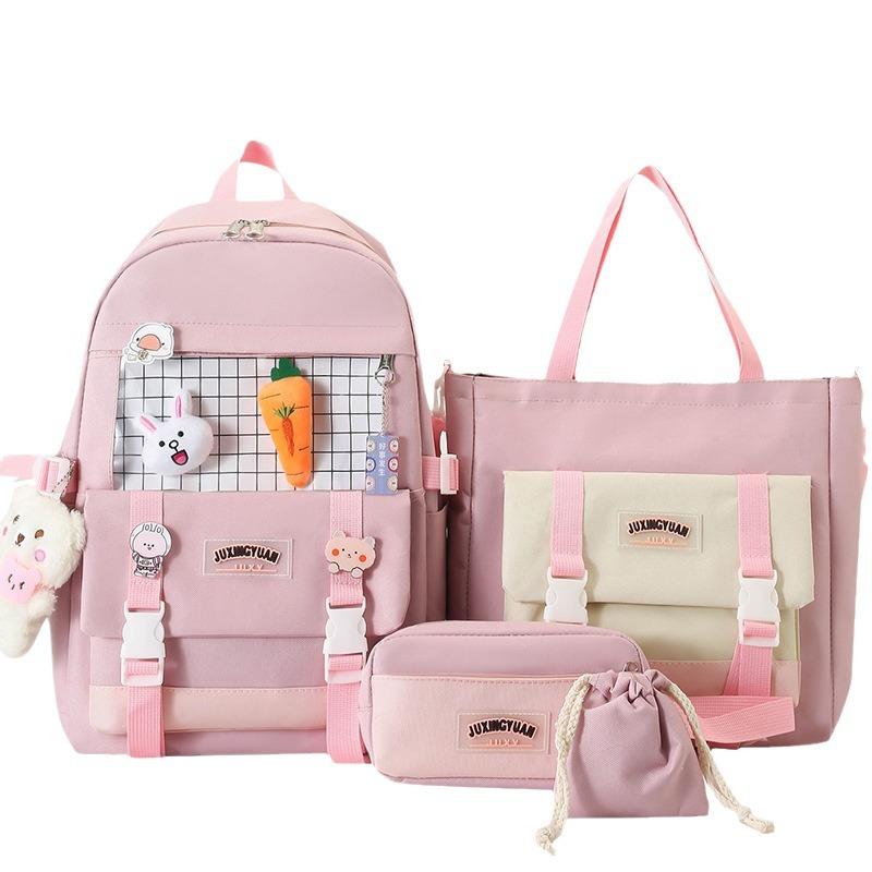 Grundschulmädchen Studentin Niedliches Vierteiliges Set Mittelschülerin Gymnasiastin Rucksack