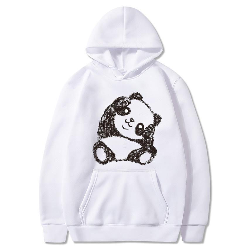 Autumn and winter Panda cartoon printed hoodie classic style college style men's and women's pullovers daily warm hoodie