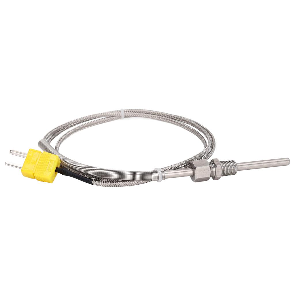 K Type Thermocouple Probe Temperature Sensor Detector Gauge 18in NPT Thread 80mm 1meter Yellow