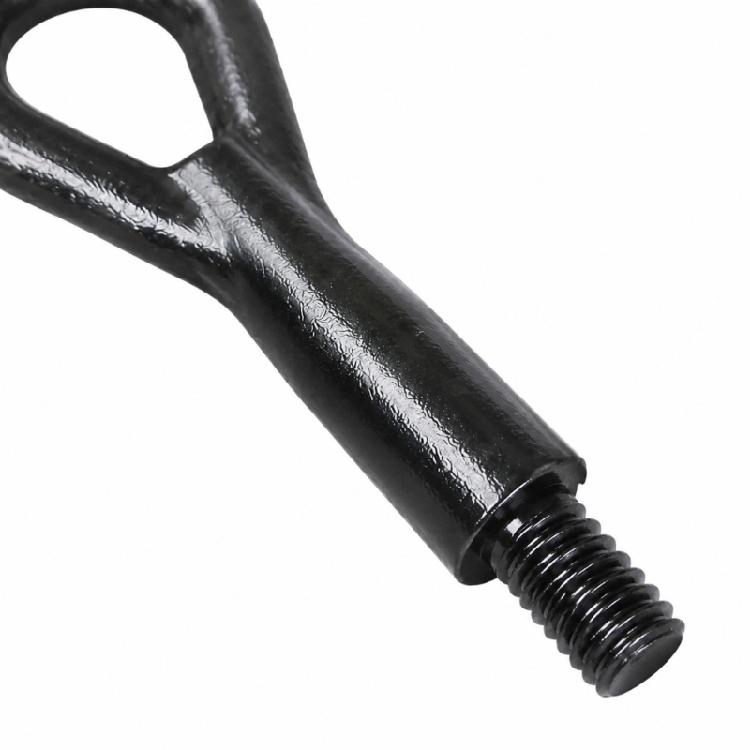 1674282 Vehicle Towing Attachment Eye with Screw-In Mounting Interface, Closed-Loop Black Metal Design for Towing Task