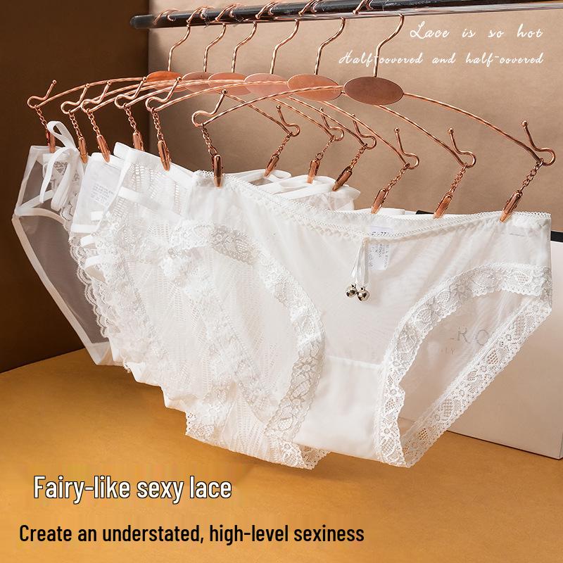 Lace Mesh Women's Low Waist Butterfly & Flower Panties